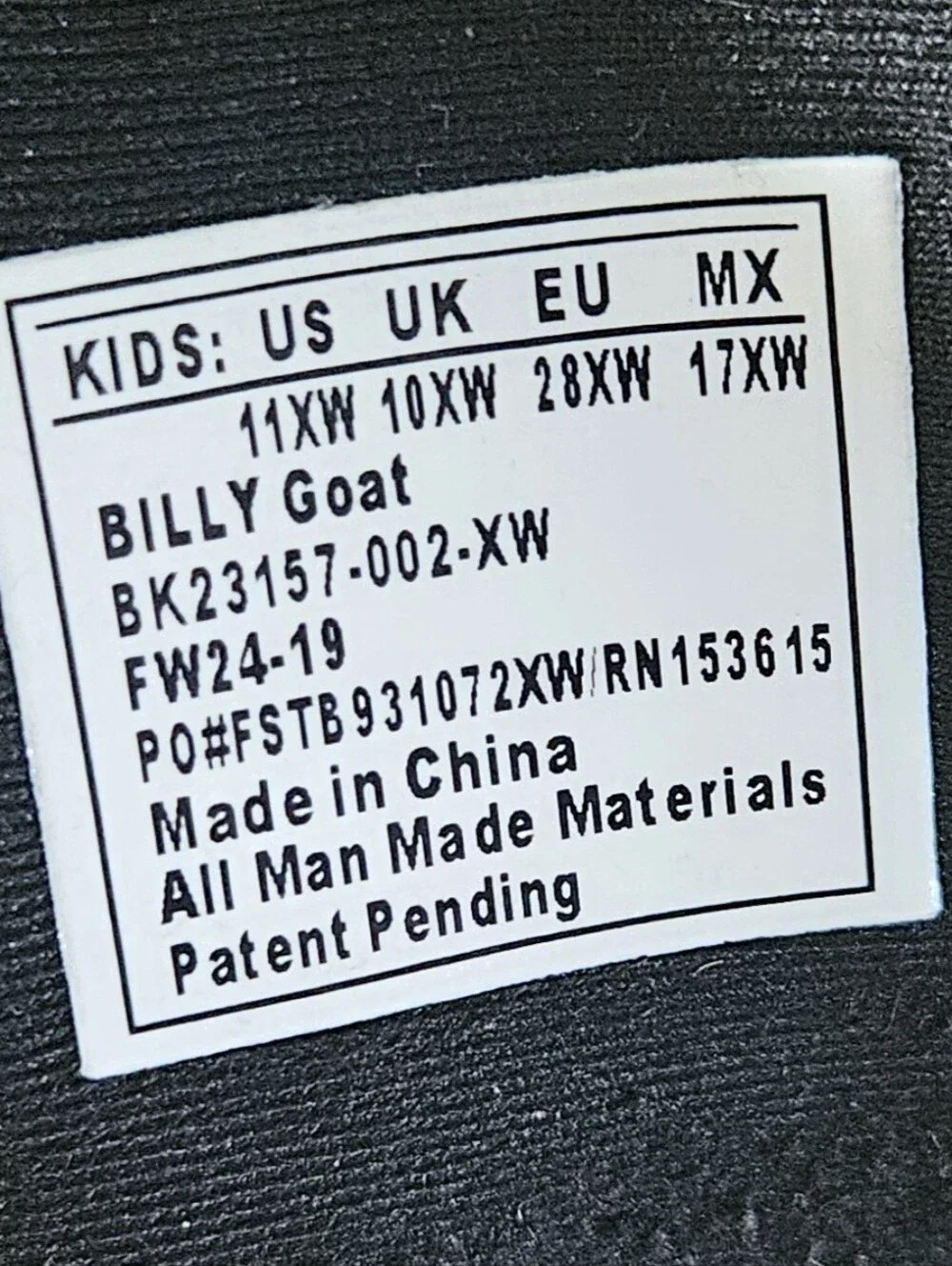 Kids Black Athletic Sneakers with White Sole
